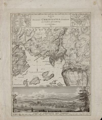 地图遍布挪威北部及周边地区的克里斯蒂安尼亚市 作者 冰雹